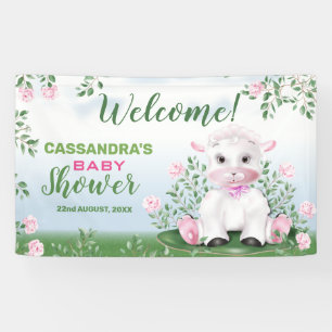 Lamb Rozen Floral Baby shower Spandoek