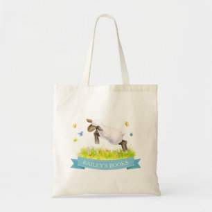 Lamb sauter le ressort whimsy art sac livre de nom