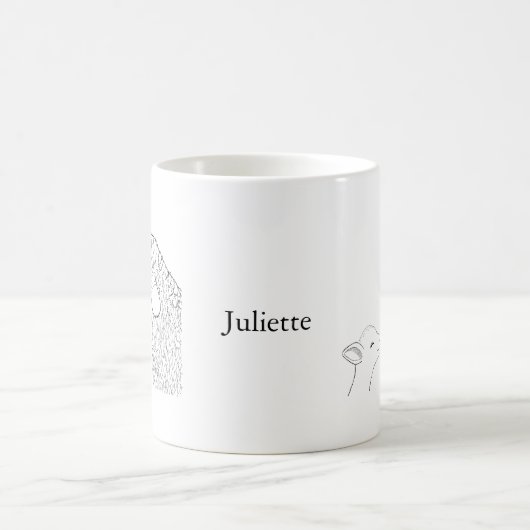 Lamb Sheep Cute Seep Mam Mok Aangepaste art Mok (Center)