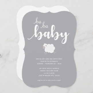 Lamb Theme Baby shower Uitnodiging