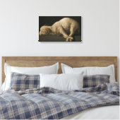 Lamb van God (Agnus Dei) (Sacrificaal dier) Canvas Afdruk (Insitu (Slaapkamer))