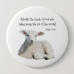 Lamb van God Ronde Button 4,0 Cm