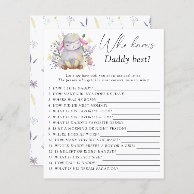 Lamb - Wie kent papa beste spel (Voorkant / Achterkant)