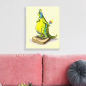Lambeosaurus staand op een weegschaal. canvas afdruk (Insitu (Woonkamer))