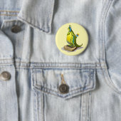 Lambeosaurus staand op een weegschaal. ronde button 5,7 cm (In situ)