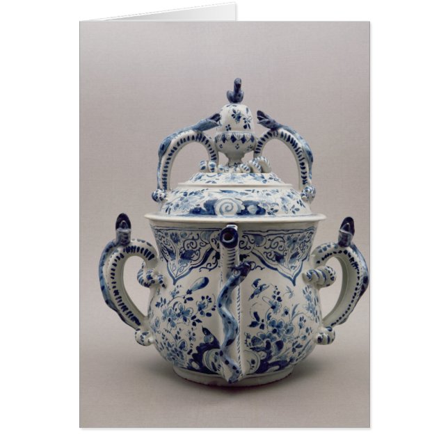 Lambeth Delftware posetpot, blauw en wit (Voorkant)