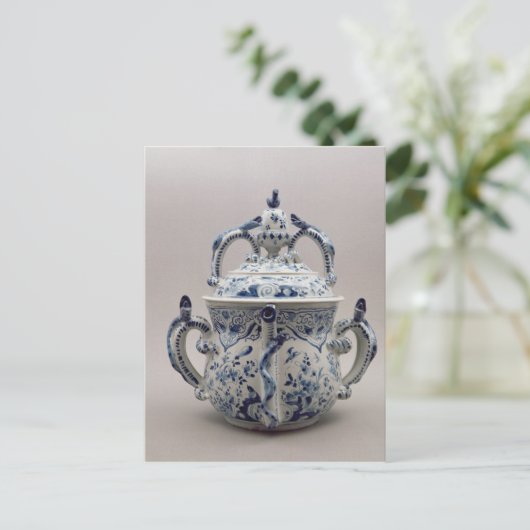 Lambeth Delftware posetpot, blauw en wit Briefkaart (Staand voorkant)
