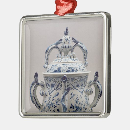 Lambeth Delftware posetpot, blauw en wit Metalen Ornament (Links)