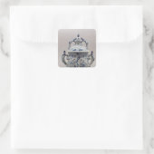 Lambeth Delftware posetpot, blauw en wit Vierkante Sticker (Tas)