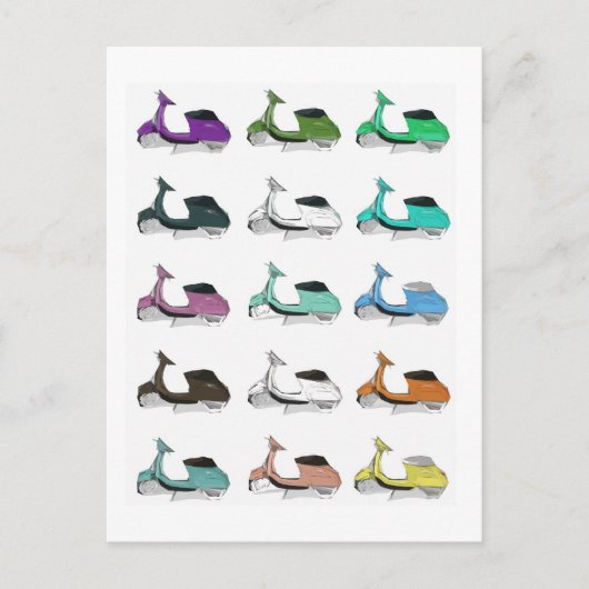 Lambretta Pop Art Briefkaart (Voorkant)