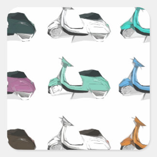 Lambretta Pop Art Vierkante Sticker