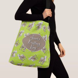 Lambs Pattern Personalized Knitting Crossbody Tas