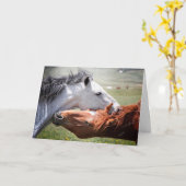 L'âme d'un cheval ! Carte de voeux "Hug" (Fleur jaune)
