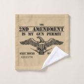 L'AMENDMENT SECOND EST MY GUN PERMIT (Gant de toilette)