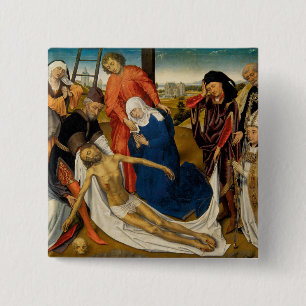 Lamentatie over Dood Christus, c. 1460-1464 Vierkante Button 5,1 Cm
