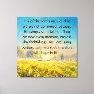Lamentaties 3:22-24 canvas afdruk