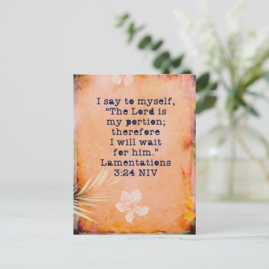 Lamentaties 3:24 NIV Bijbelgeheugen Verse Kaart (Staand voorkant)