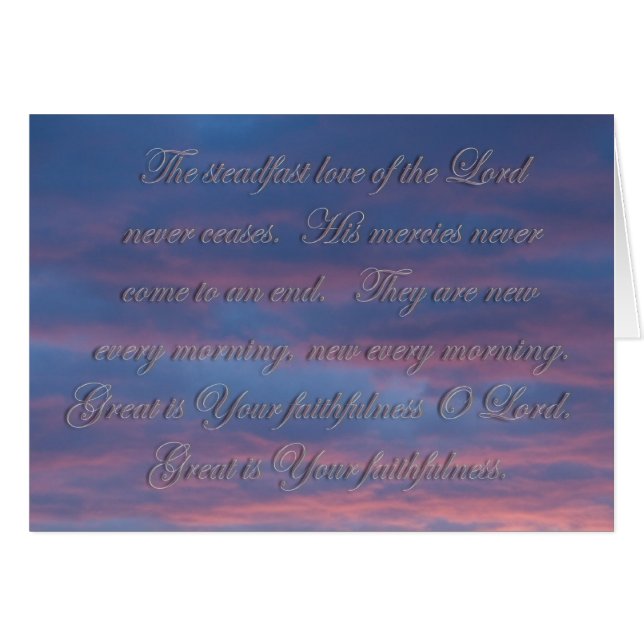 Lamentations 3:22 De steadsnelle liefde van de Hee (Voorkant Horizontaal)