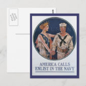 L'Amérique appelle carte postale de la Seconde Gue (Devant / Derrière)