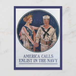 L'Amérique appelle carte postale de la Seconde Gue