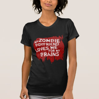 L'ami de zombi aime mon T-shirts drôle de cerveaux