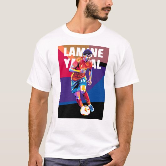 Lamine Yamal in WPAP-stijl T-shirt (Voorkant)