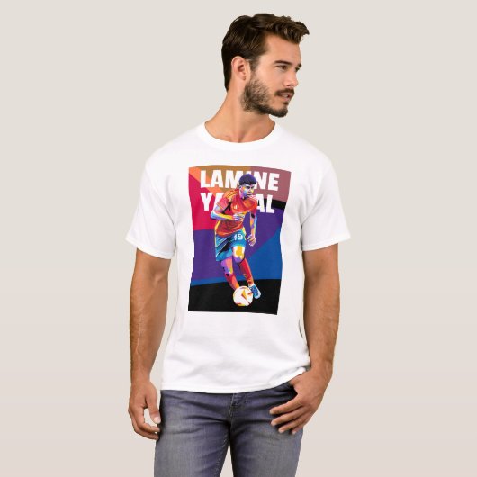 Lamine Yamal in WPAP-stijl T-shirt (Voorkant volledig)