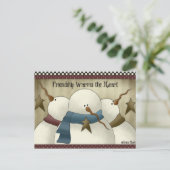 L'amitié chauffe les cartes postales de bonhommes (Debout devant)