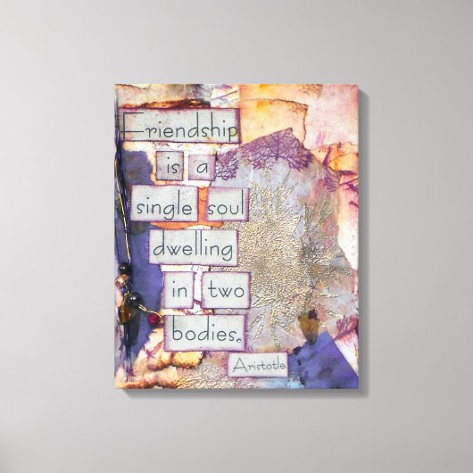 L'amitié est une âme unique - Art sur toile (Recto)