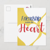 'L'amitié réchauffe le coeur' carte postale (Devant / Derrière)