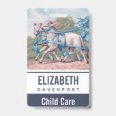 lammeren geperst in Fancy blauwe linten Badge (Back)