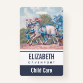 lammeren geperst in Fancy blauwe linten Badge (Achterkant)