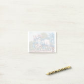  lammeren geperst in Fancy blauwe linten Post-it® Notes (Op bureau)