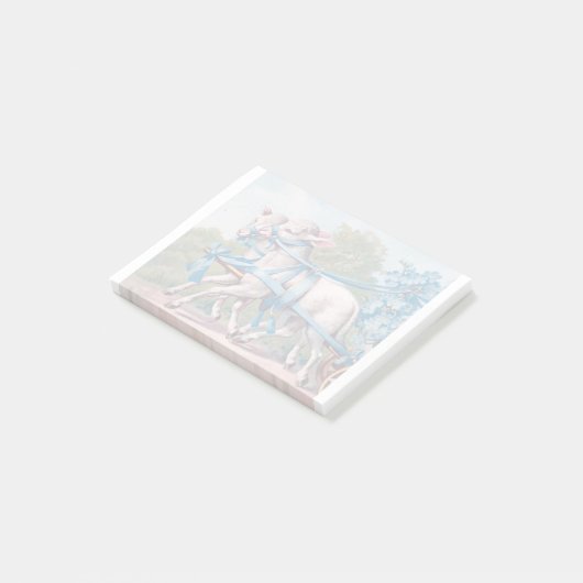  lammeren geperst in Fancy blauwe linten Post-it® Notes (Schuin)