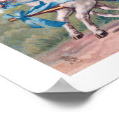 lammeren geperst in Fancy blauwe linten Poster (Hoek)