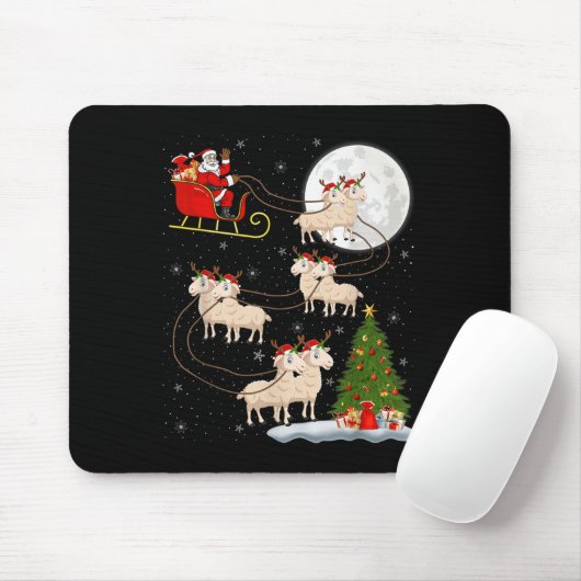 Lammeren Schaap Santa Sleigh Vliegend Grappig Magi Muismat (Met muis)
