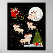 Lammeren Schaap Santa Sleigh Vliegend Grappig Magi Poster (Voorkant)