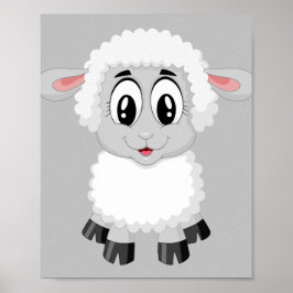lammeren schaap schattig boerderij baby poster
