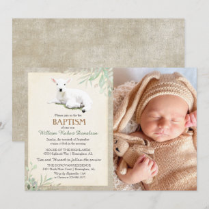 Lammetje Doop Foto Uitnodiging