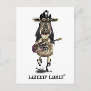 Lammy Lamb a Heavy Metal Rock SHEEP Briefkaart