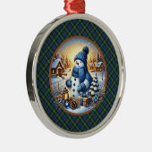 Lamont Ancient Scottish Tartan Christmas Metalen Ornament (Rechts)
