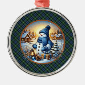 Lamont Ancient Scottish Tartan Christmas Metalen Ornament (Voorkant)