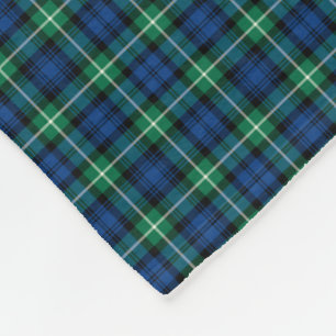 Lamont Clan Bright Blue en Green Tartan Fleece Deken
