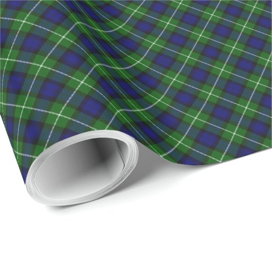 Lamont tartan blue green plaid cadeaupapier (Rol Hoek)