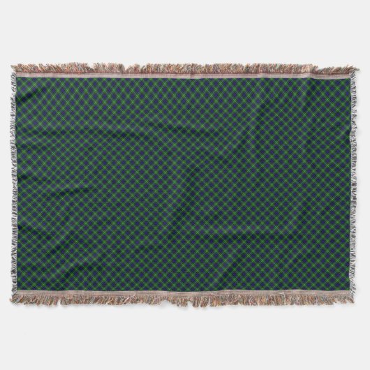 Lamont tartan blue green plaid deken (Voorkant)