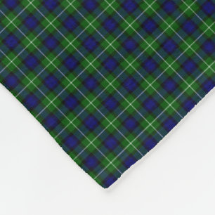 Lamont tartan blue green plaid fleece deken