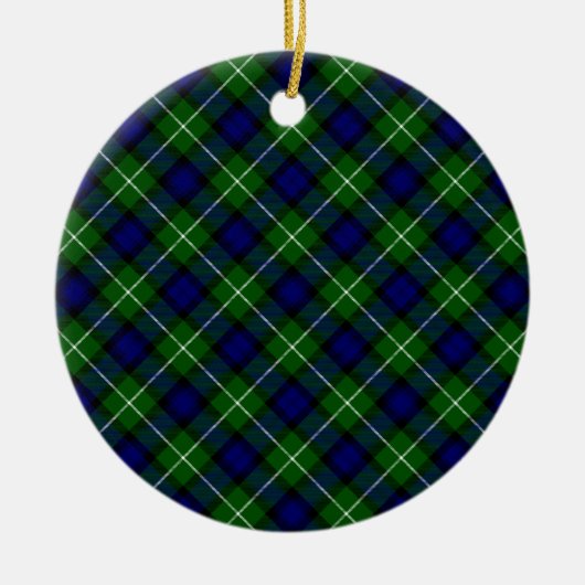 Lamont tartan blue green plaid keramisch ornament (Voorkant)