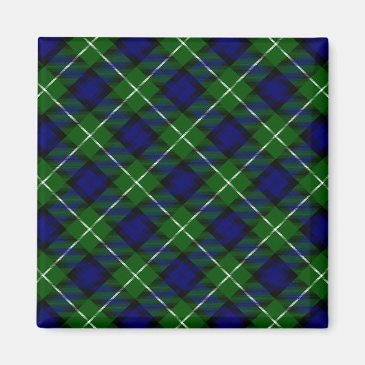 Lamont tartan blue green plaid magneet (Voorkant)