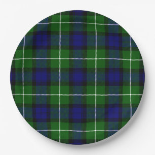 Lamont tartan blue green plaid papieren bordje