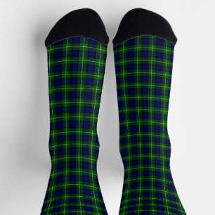 Lamont tartan blue green plaid sokken